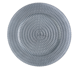 Silver Glass Beaded Charger